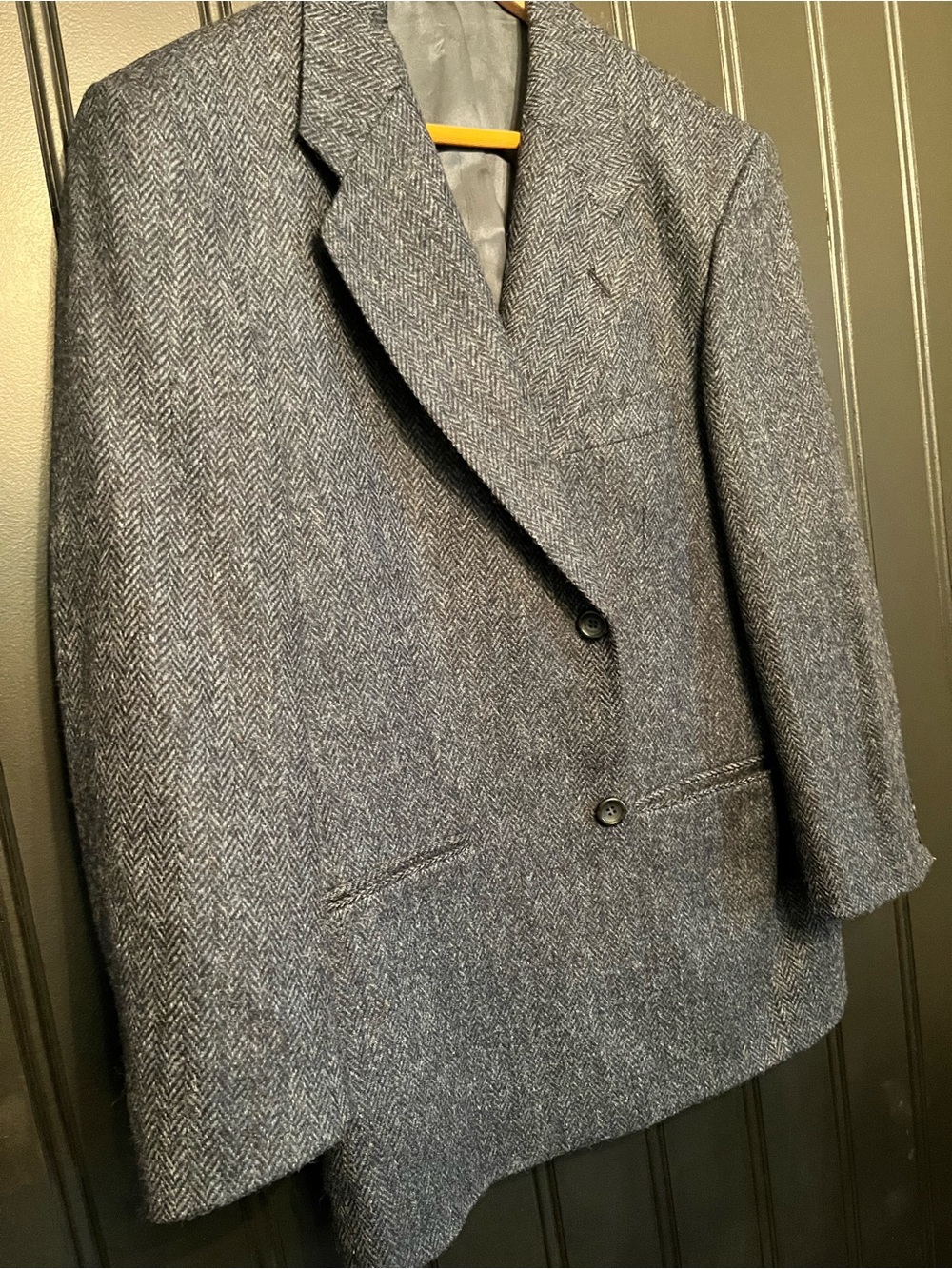 Classic Men's Gray Herringbone Blazer